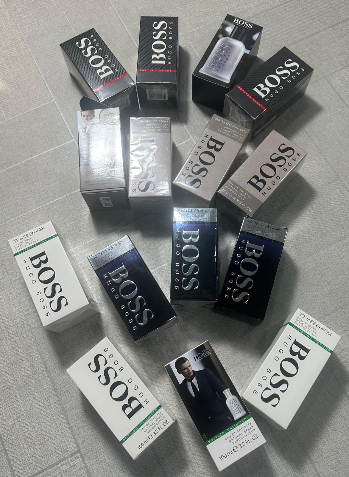 Men's branded perfumes.