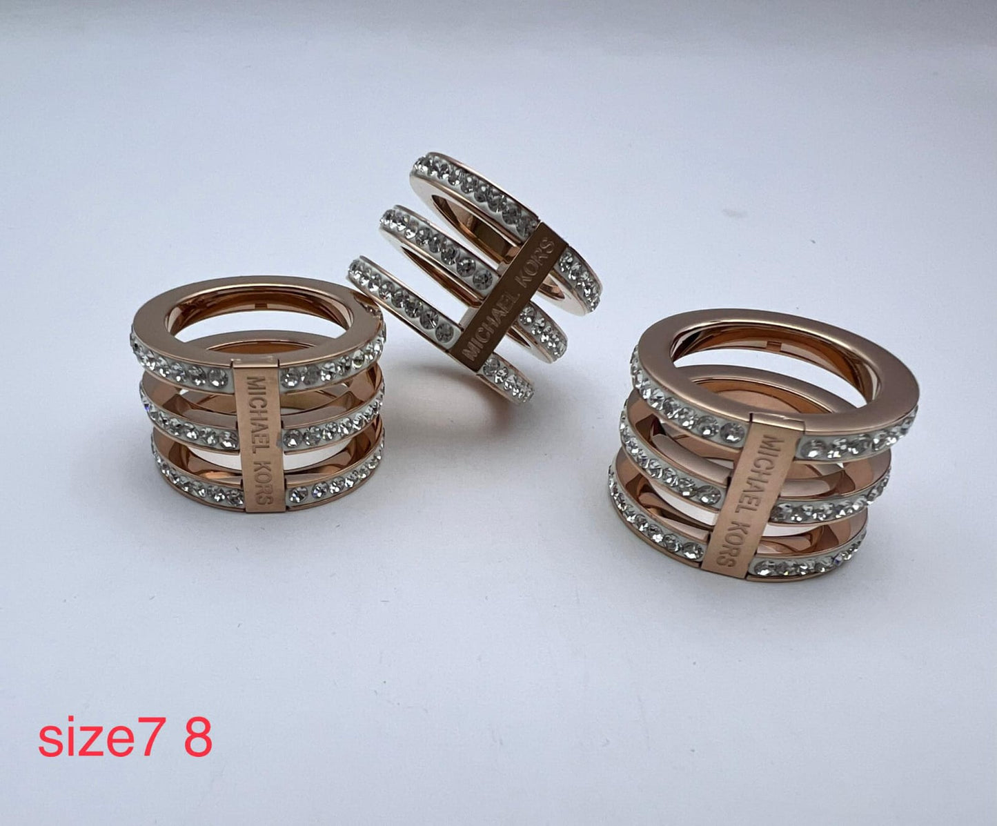 Ladies triple layer rings.